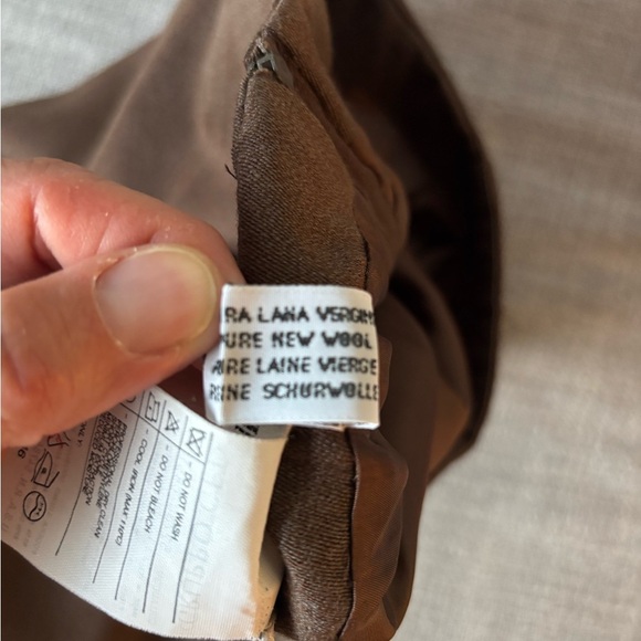 Giorgio Armani Le Collezioni Pure New Wool Brown Skirt Preppy Academia Size 6 - Picture 8 of 8
